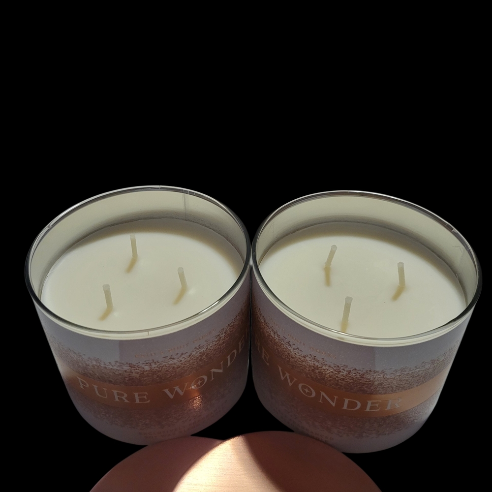 2pc Bath & Body Works Pure Wonder 3-Wick Candle - NEW! - Picture 2 of 2